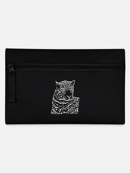leopard weiß - Federtasche - Schwarz