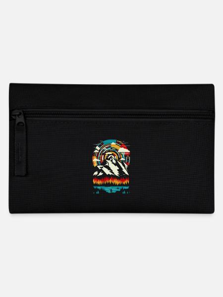 Outdoor - Moderner bunter Berg - Federtasche - Schwarz