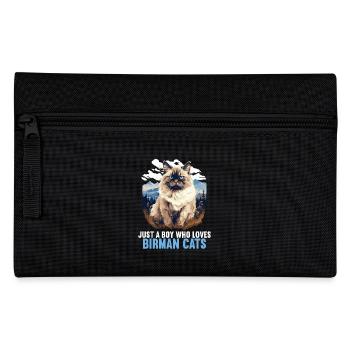 Birman Cat Birma Katze - Federtasche - Schwarz - Vorne