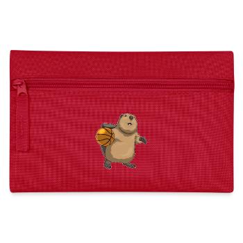 Biber Basketballspieler Basketball - Federtasche - Rot - Vorne