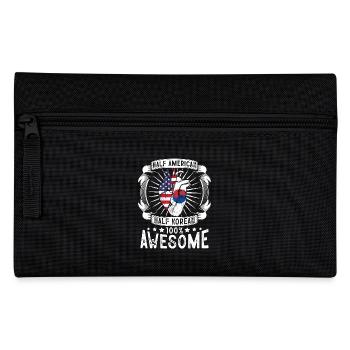South Korea USA Flag - Half American Half Korean - Pencil Case - black - Front