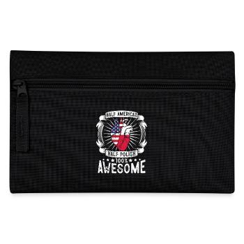 Poland USA Flag - Half American Half Polish - Pencil Case - black - Front