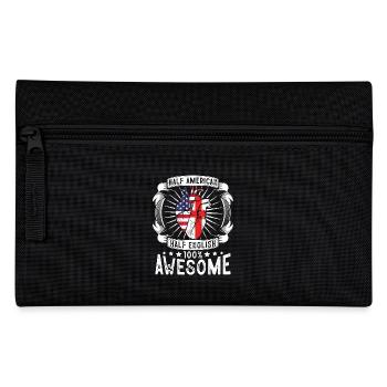 Angleterre États-Unis Drapeau - Moitié Américain Moitié Anglais - Trousse - noir - Devant