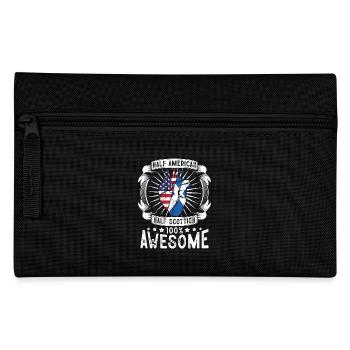 Scotland USA Flag - Half American Half Scottish - Pencil Case - black - Front
