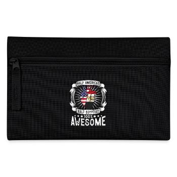 Egypt USA Flag - Half American Half Egyptian - Pencil Case - black - Front