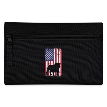 Chien bouledogue avec drapeau des États-Unis - Trousse - noir - Devant