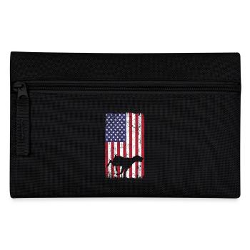 Kurzhaariger Vorstehhund Hund mit USA Flagge - Federtasche - Schwarz - Vorne