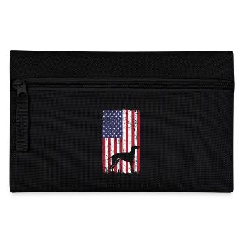Chien lévrier avec drapeau des États-Unis - Trousse - noir - Devant