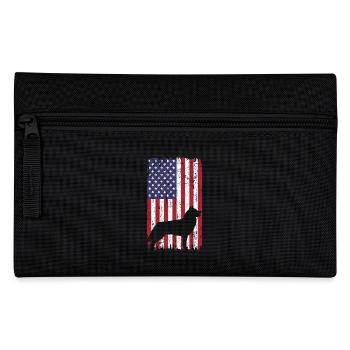 Chien Husky sibérien avec drapeau des États-Unis - Trousse - noir - Devant