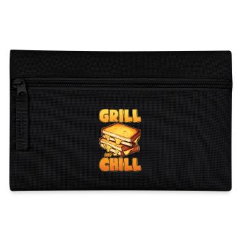 Sandwich Käse Grillkäse Brot - Federtasche - Schwarz - Vorne