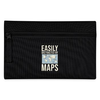 Easily Distracted By Maps Geographie-Lehrer - Federtasche - Schwarz - Vorne