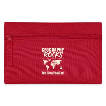 Geography Teacher: Geography Rocks - Pencil Case - red - Front