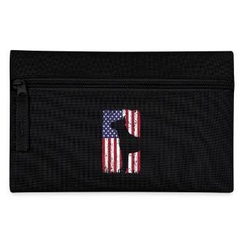 Chien boxer avec drapeau des États-Unis - Trousse - noir - Devant