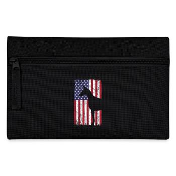 Doberman Pinscher chien avec drapeau des États-Unis - Trousse - noir - Devant