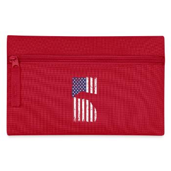 Weimaraner Hund mit USA Flagge - Federtasche - Rot - Vorne