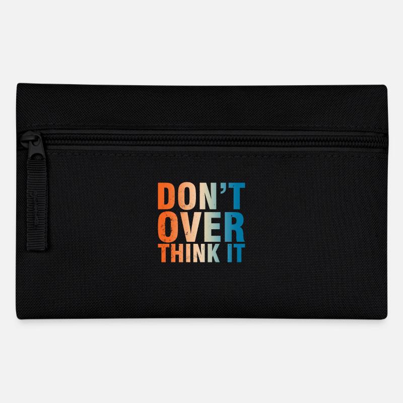 Don't worry too much Motto - Pencil Case - black