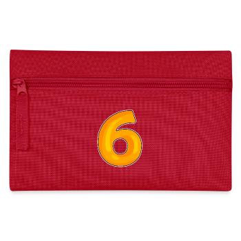 Sechs Zahl 6 Nummer - Federtasche - Rot - Vorne