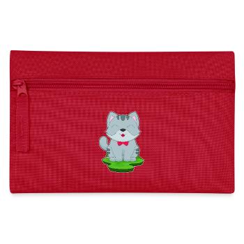 Cat Bow - Pencil Case - red - Front