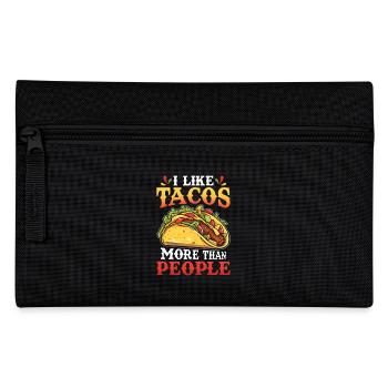 I like tacos more than people - Pencil Case - black - Front