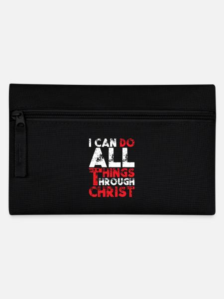 I Can Do All Things Through Christ - Pencil Case - black