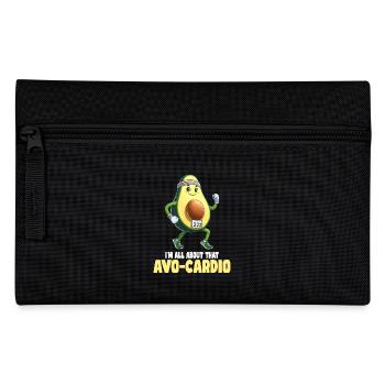Running Avocado Avo-Cardio Joke - Pencil Case - black - Front