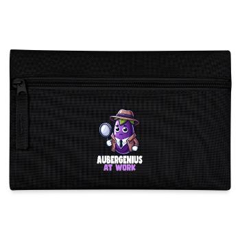 Aubergenius au travail Jeu de mots drôle - Trousse - noir - Devant