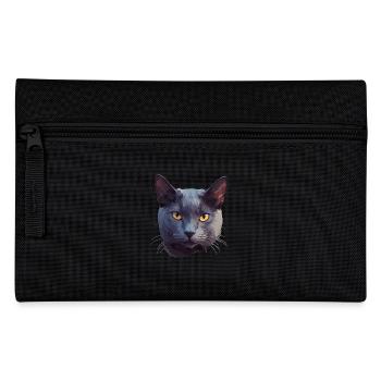 Russian Blue Cat Russisch Blau Katze - Pencil Case - black - Front