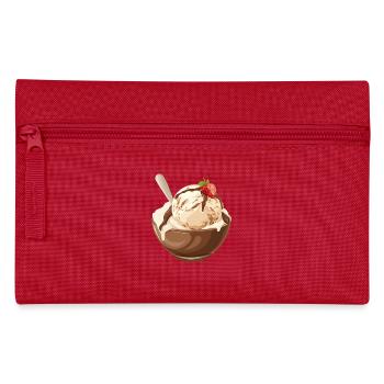 Vanilla Ice Cream with Chocolate Sauce Delight - Pencil Case - red - Front