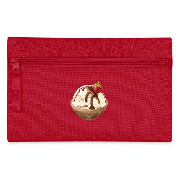 Vanilla Ice Cream with Chocolate Sauce Delight - Pencil Case - red - Front