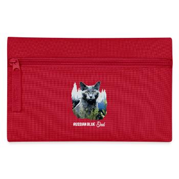 Chat bleu russe Russisch Blau Katze - Trousse - rouge - Devant