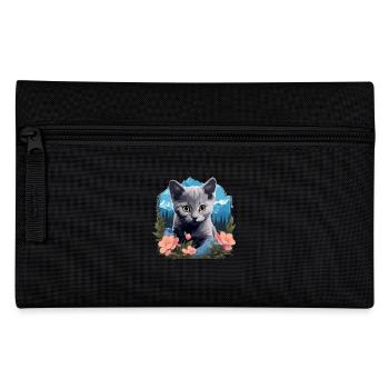 Russian Blue Cat Russisch Blau Katze - Pencil Case - black - Front