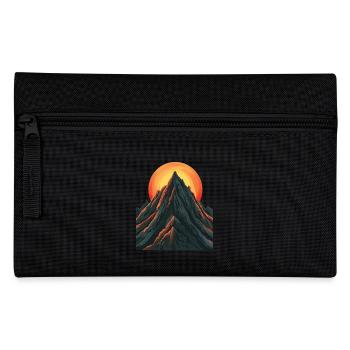 Majestätischer Berggipfel mit aufgehender Sonne - Federtasche - Schwarz - Vorne