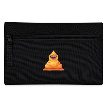 Relaxed Laughing With Yoga Orange Figure - Pencil Case - black - Front