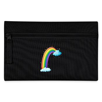 Arc-en-ciel coloré avec dessin de nuages - Trousse - noir - Devant