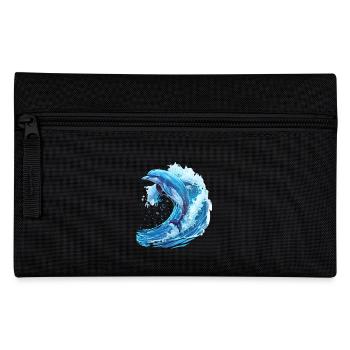 Dauphin sauteur dans la vague bleue - Trousse - noir - Devant