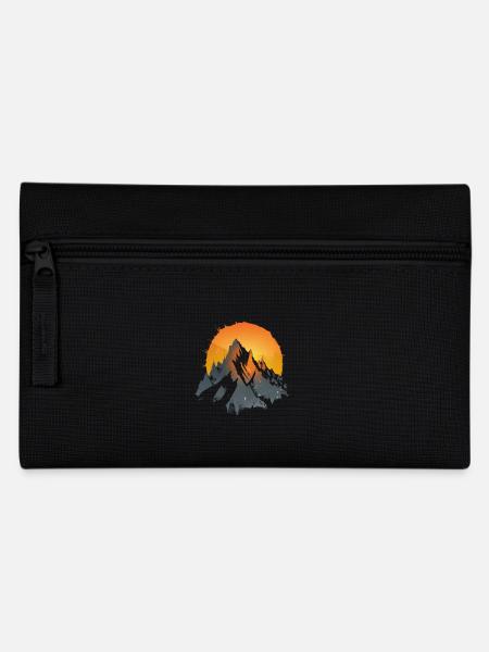 Sonnenuntergang Berge Naturzauber - Federtasche - Schwarz