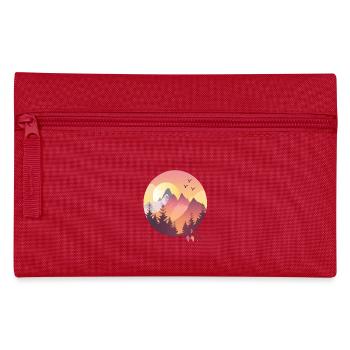 Sonnenuntergang Berge Mit Vögeln - Federtasche - Rot - Vorne