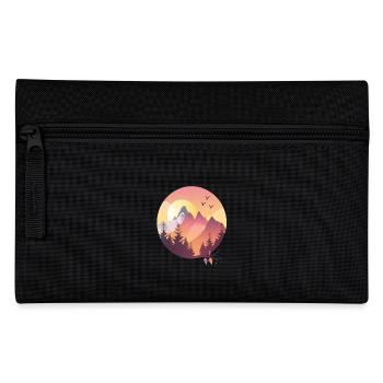 Sunset Mountains With Birds - Pencil Case - black - Front