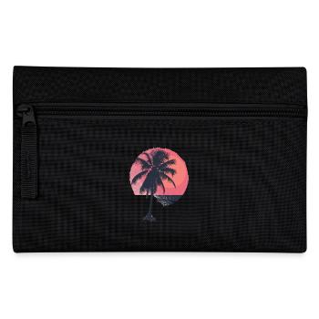 Coucher de soleil ensoleillé sur les palmiers - Trousse - noir - Devant