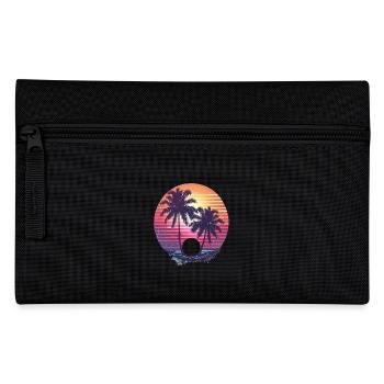 Coucher de soleil ensoleillé sur les palmiers - Trousse - noir - Devant