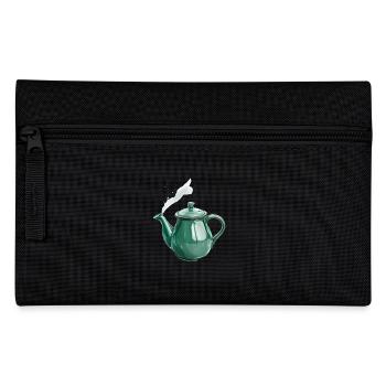 Grüne Teekanne Mit Magischem Dampf - Federtasche - Schwarz - Vorne