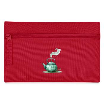 Green Teapot with Magic Steam - Pencil Case - red - Front