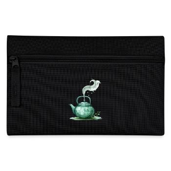 Grüne Teekanne Mit Magischem Dampf - Federtasche - Schwarz - Vorne