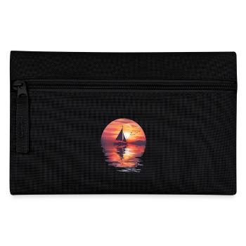 Sailboat at sunset by the sea - Pencil Case - black - Front