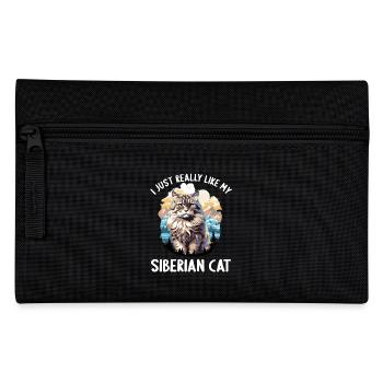 Siberian Cat Sibirische Katze - Pencil Case - black - Front
