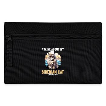 Siberian Cat Sibirische Katze - Pencil Case - black - Front