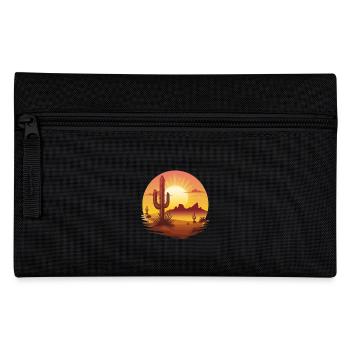Paysage désertique de cactus au coucher du soleil - Trousse - noir - Devant