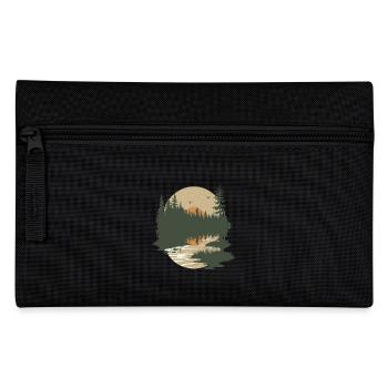 Moonlight Forest Scene Nature Panorama - Pencil Case - black - Front