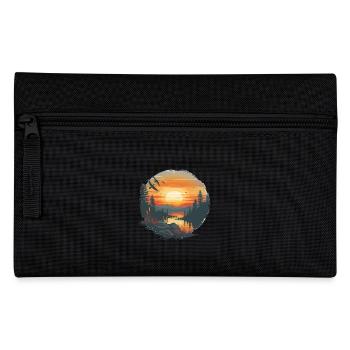 Sunset Mountains And Forest Scene - Pencil Case - black - Front