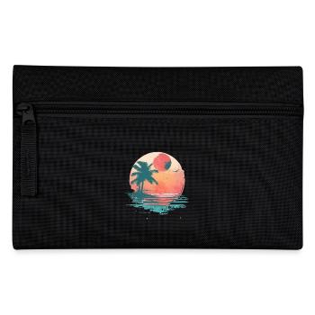 Summer sunset with palm trees - Pencil Case - black - Front